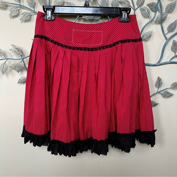 Esprit red white black polka dot Pirate skirt no size tag RARE - Picture 5 of 10